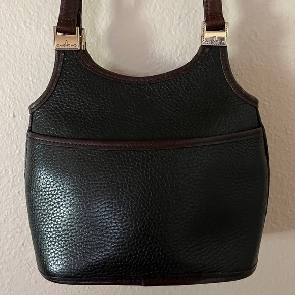 Vintage Authenic Brighton Black and Brown Leather Hand or Shoulder Bag C224153 - Picture 3 of 7